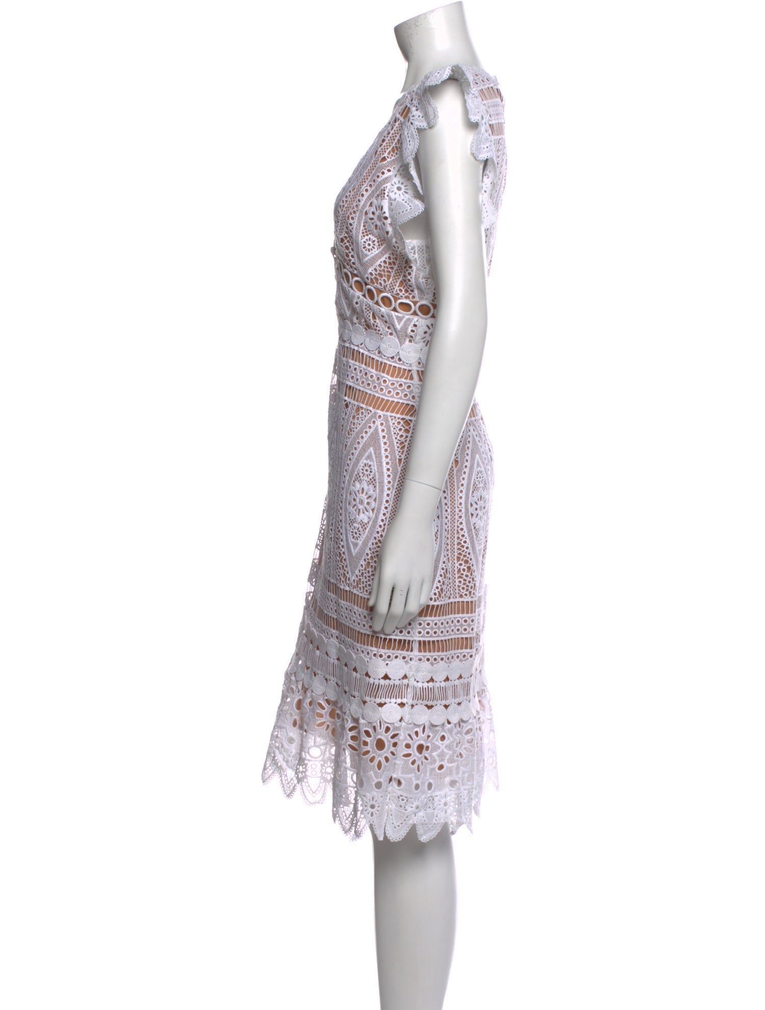 Michael Kors Lace Pattern Midi Length Dress