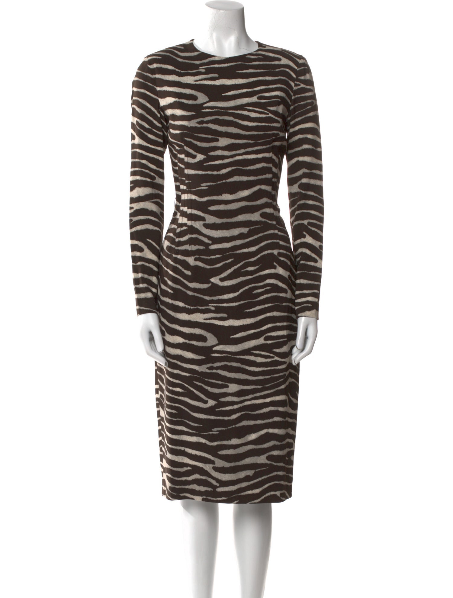Michael Kors Animal Print Midi Length Dress