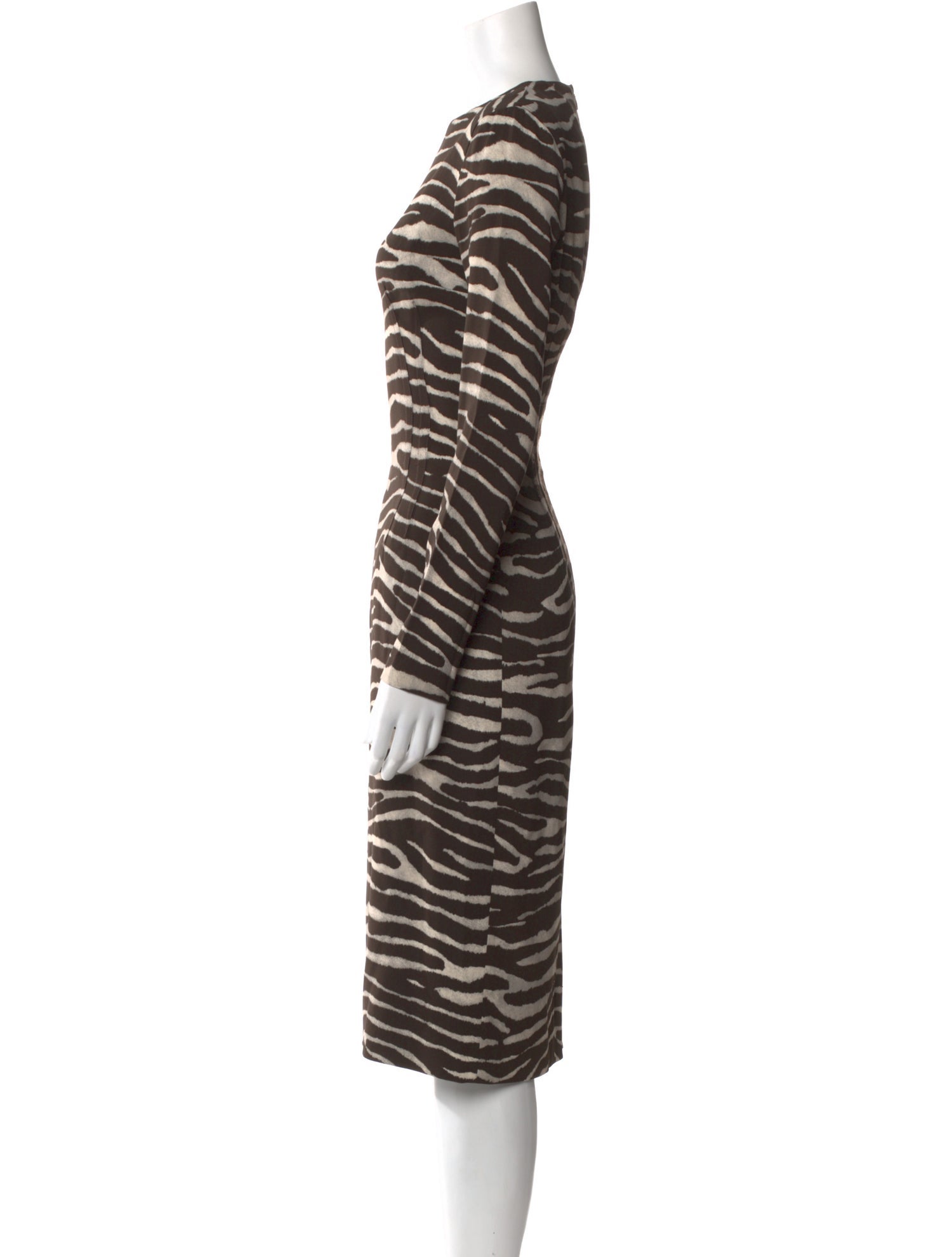 Michael Kors Animal Print Midi Length Dress