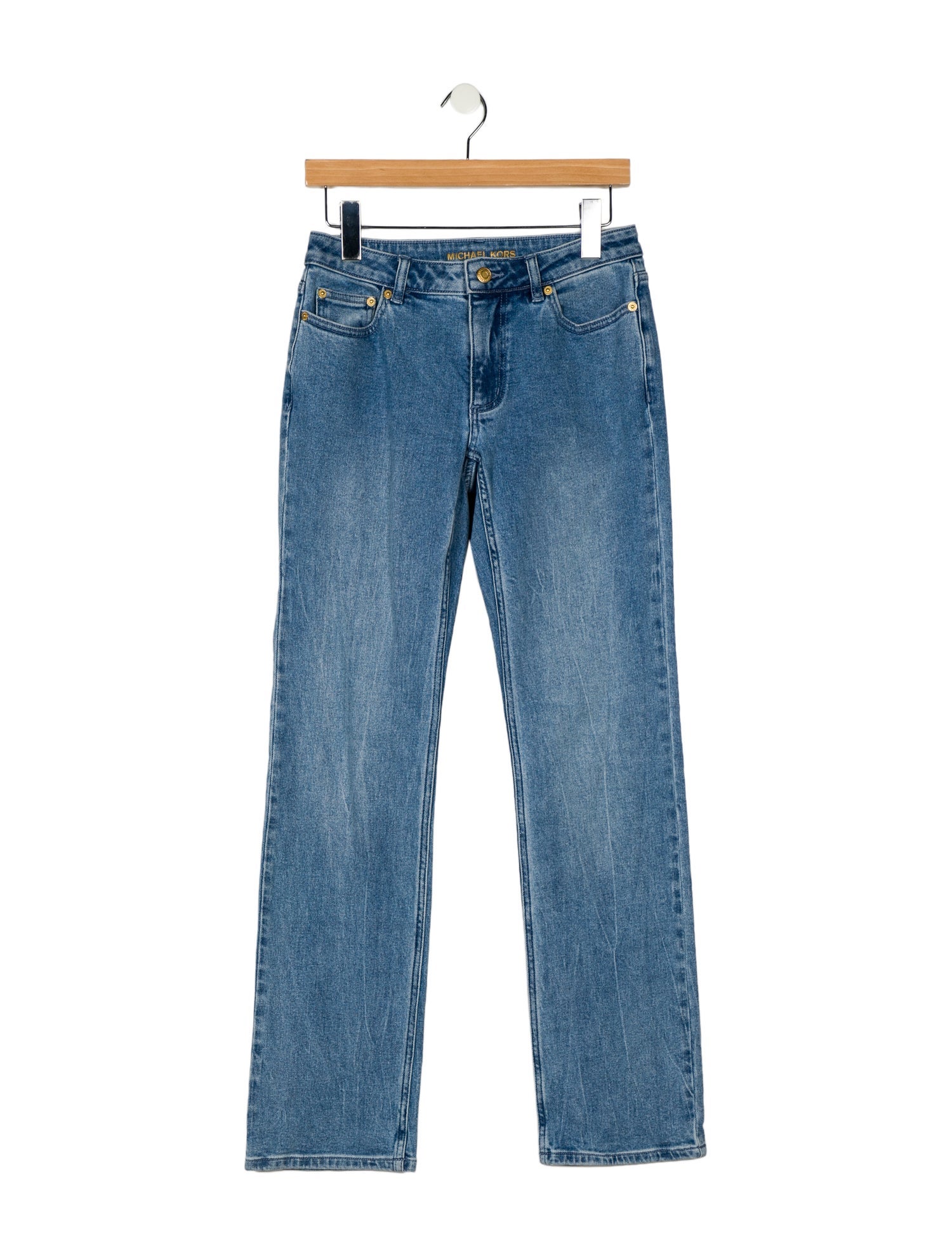 Michael Kors Mid-Rise Straight Leg Jeans