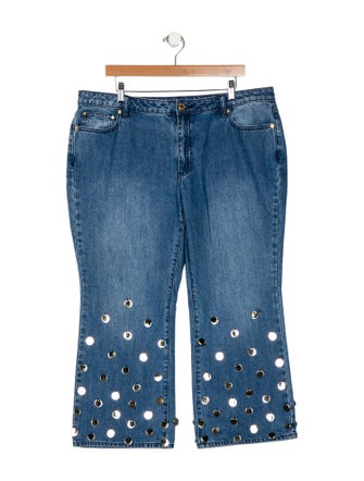 Michael Kors Mid-Rise Wide Leg Jeans