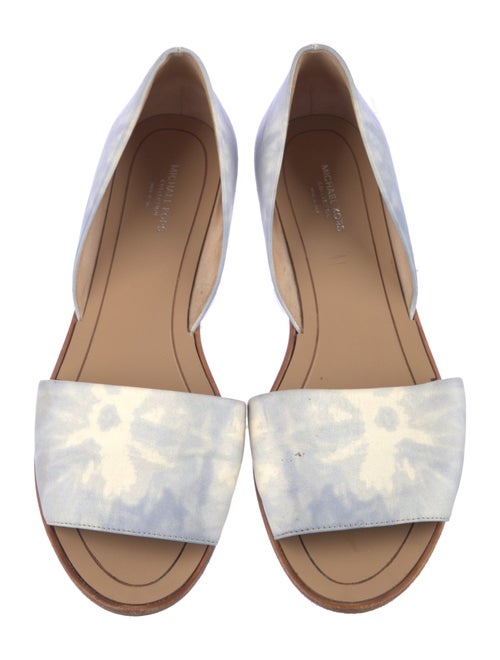 Michael Kors Leather Printed Slingback Sandals