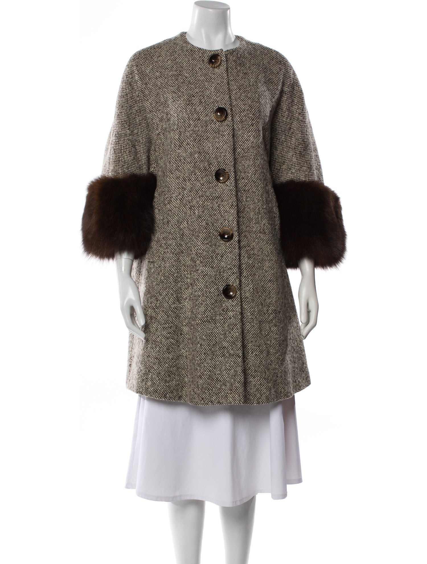 Michael Kors Virgin Wool Printed Coat