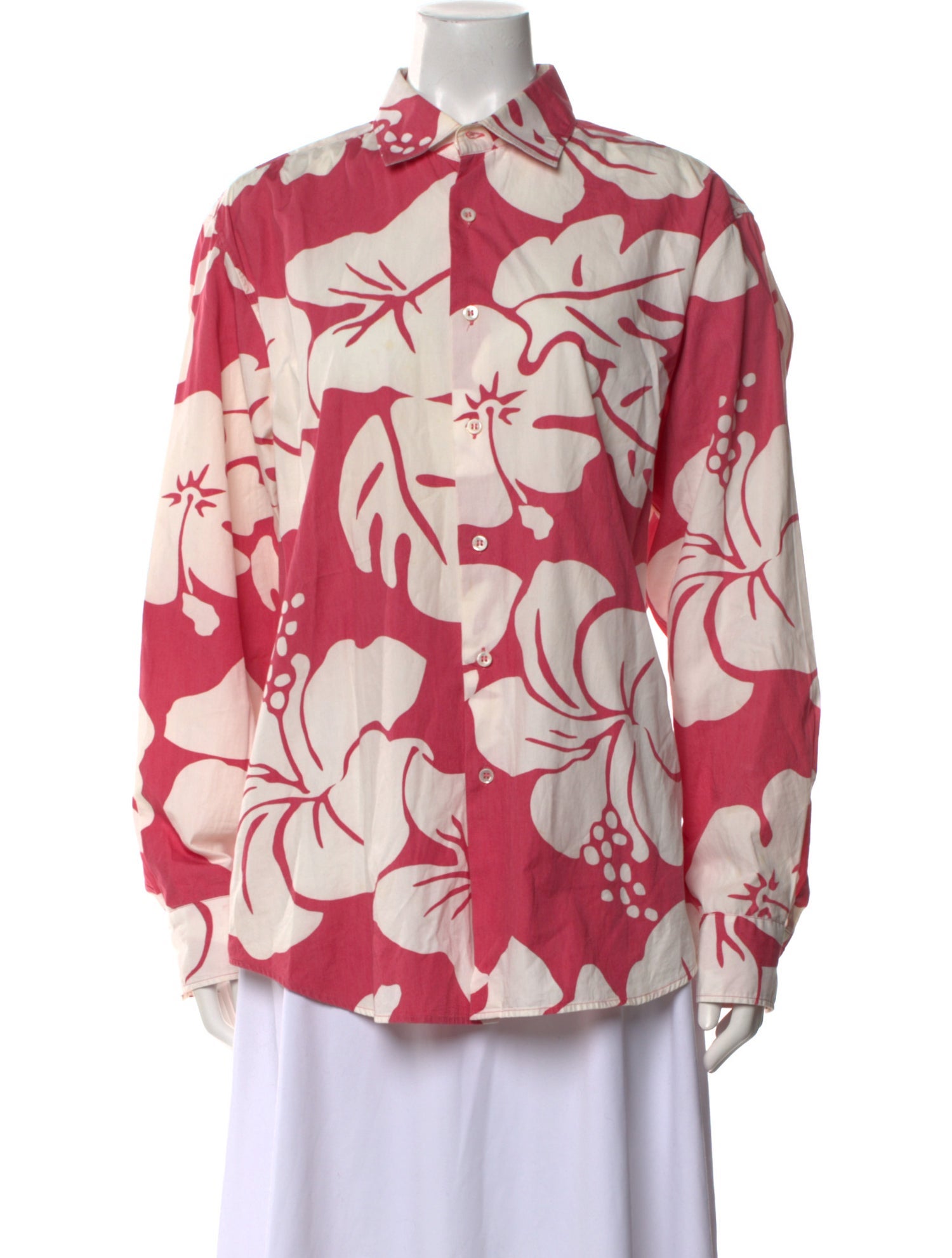 Michael Kors Floral Print Long Sleeve Blouse