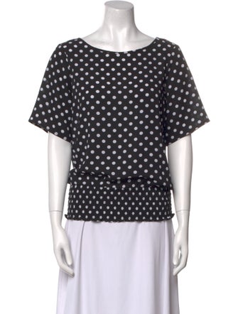 Michael Michael Kors Polka Dot Print Bateau Neckline Blouse