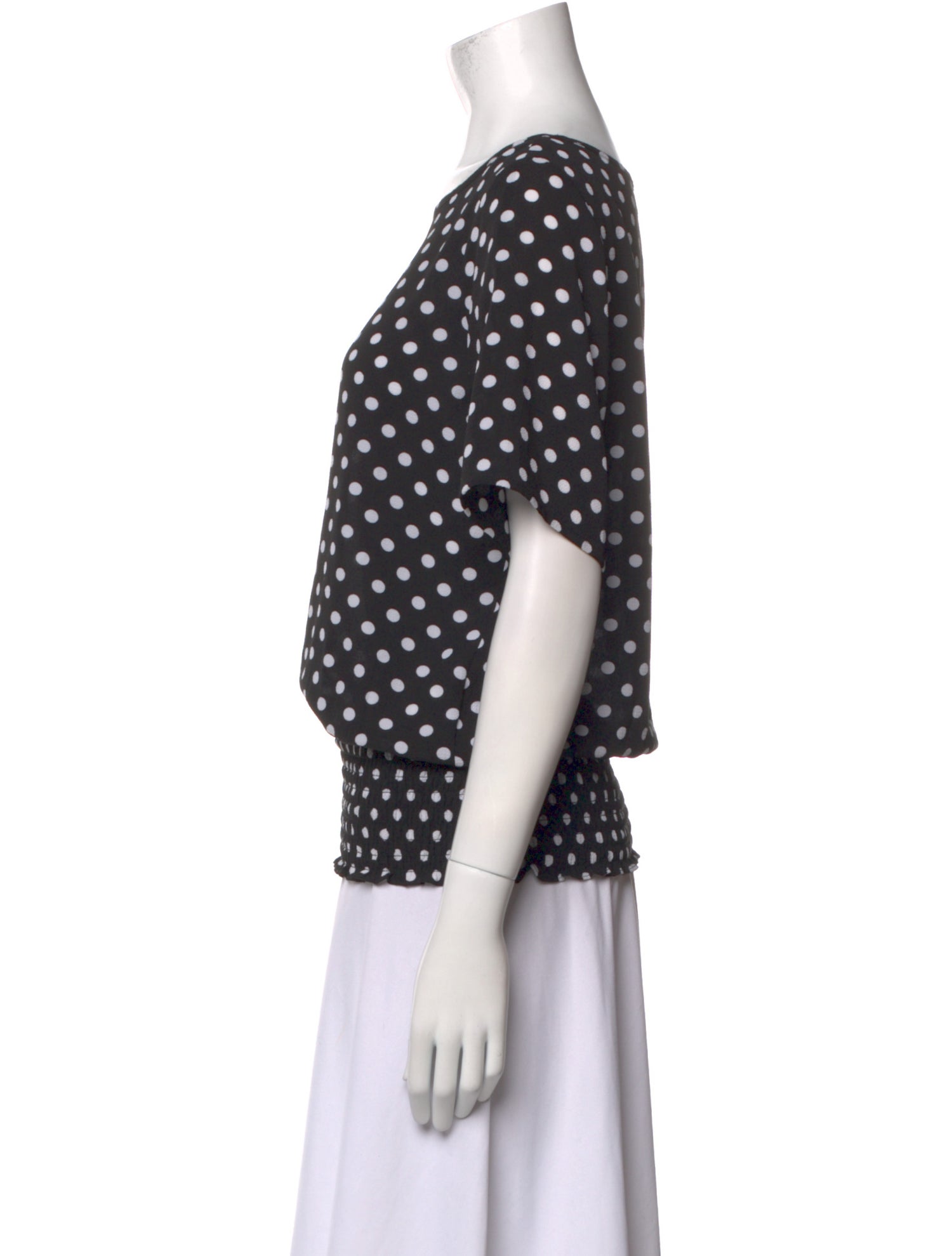 Michael Michael Kors Polka Dot Print Bateau Neckline Blouse