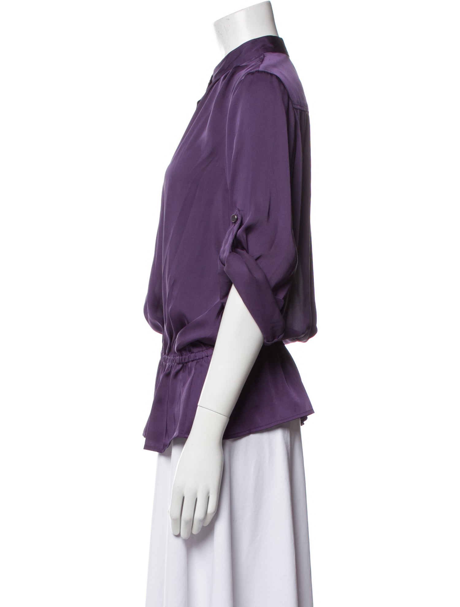 Michael Kors Mock Neck Three-Quarter Sleeve Blouse