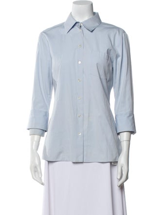 Michael Kors Three-Quarter Sleeve Button-Up Top