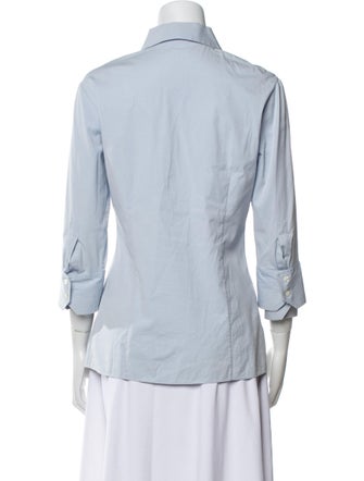 Michael Kors Three-Quarter Sleeve Button-Up Top