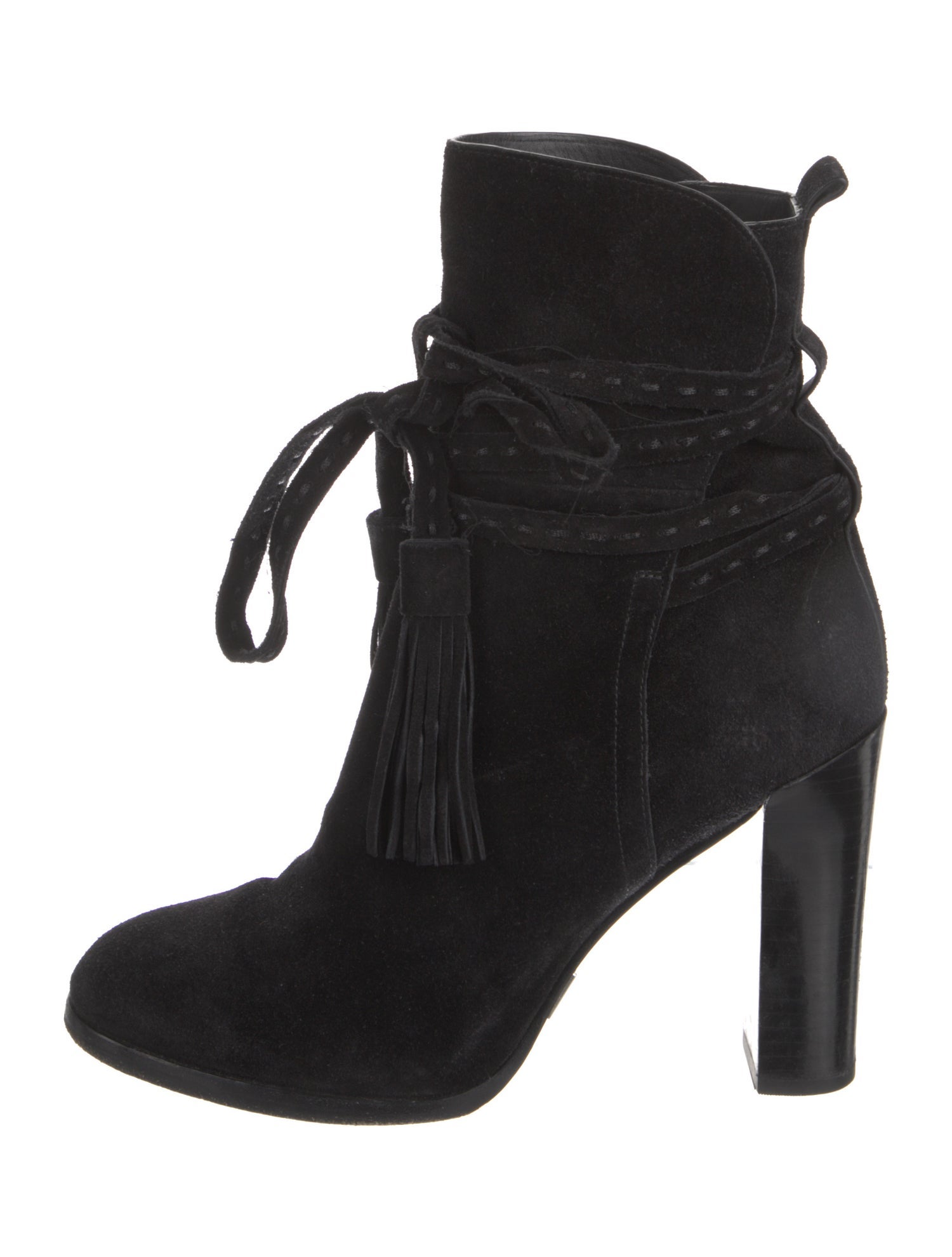 Michael Kors Suede Tassel Accents Lace-Up Boots