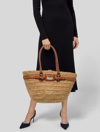 Michael Kors Raffia Top Handle Bag
