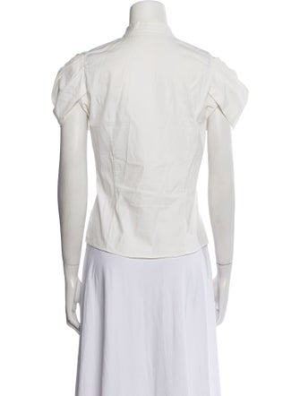 Michael Kors Short Sleeve Button-Up Top