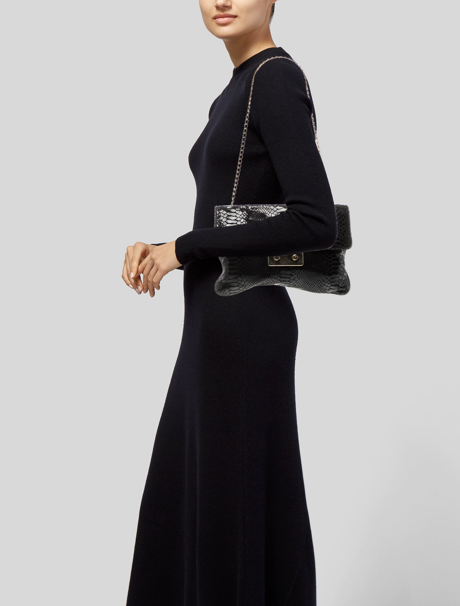 Michael Kors Embossed Leather Shoulder Bag