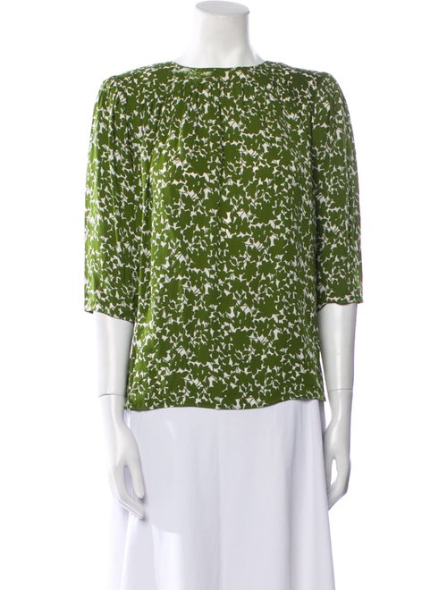 Michael Kors Printed Bateau Neckline Blouse