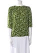 Michael Kors Printed Bateau Neckline Blouse