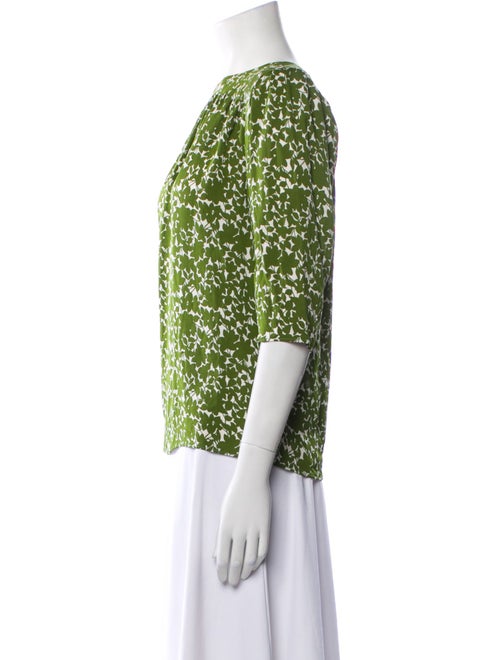 Michael Kors Printed Bateau Neckline Blouse