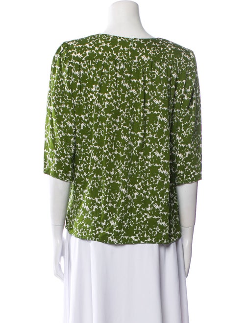 Michael Kors Printed Bateau Neckline Blouse