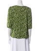 Michael Kors Printed Bateau Neckline Blouse