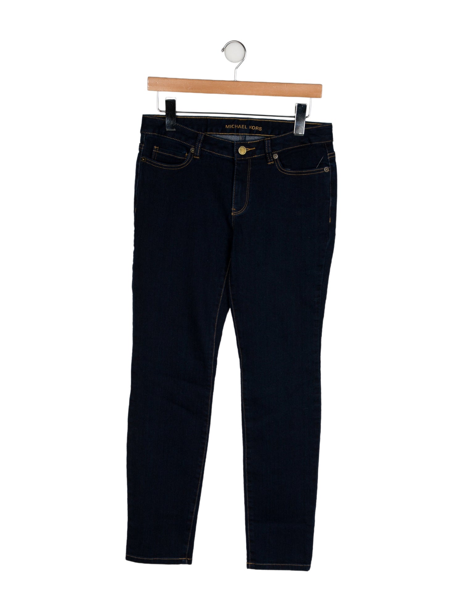 Michael Kors Mid-Rise Straight Leg Jeans
