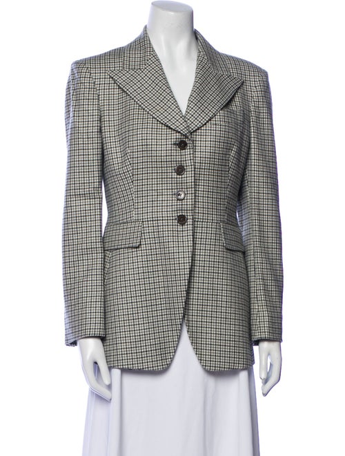 Michael Kors Virgin Wool Houndstooth Print Blazer