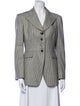 Michael Kors Virgin Wool Houndstooth Print Blazer