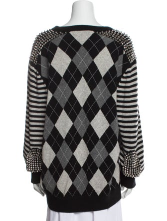 Michael Kors Collection Cashmere Plaid Print Sweater