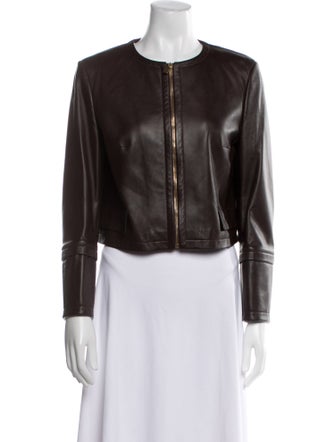 Michael Kors Collection Leather Biker Jacket