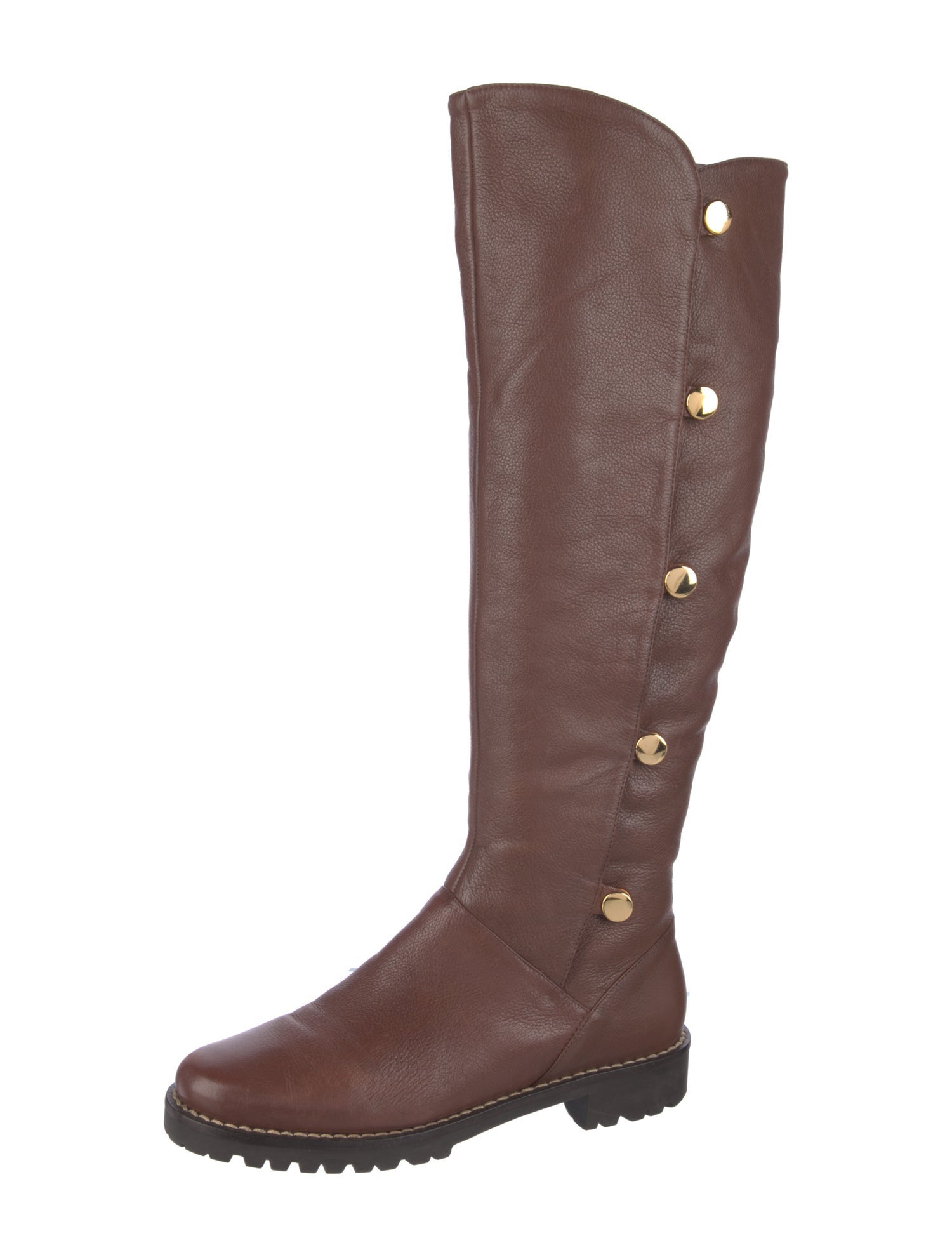 Michael Kors Leather Faux Fur Trim Riding Boots