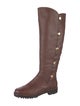 Michael Kors Leather Faux Fur Trim Riding Boots
