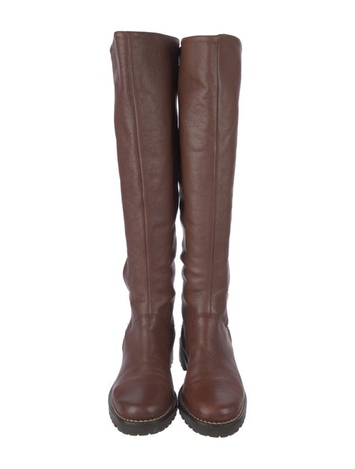 Michael Kors Leather Faux Fur Trim Riding Boots