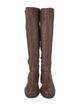 Michael Kors Leather Faux Fur Trim Riding Boots