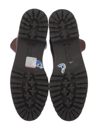 Michael Kors Leather Faux Fur Trim Riding Boots