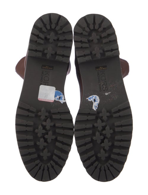 Michael Kors Leather Faux Fur Trim Riding Boots