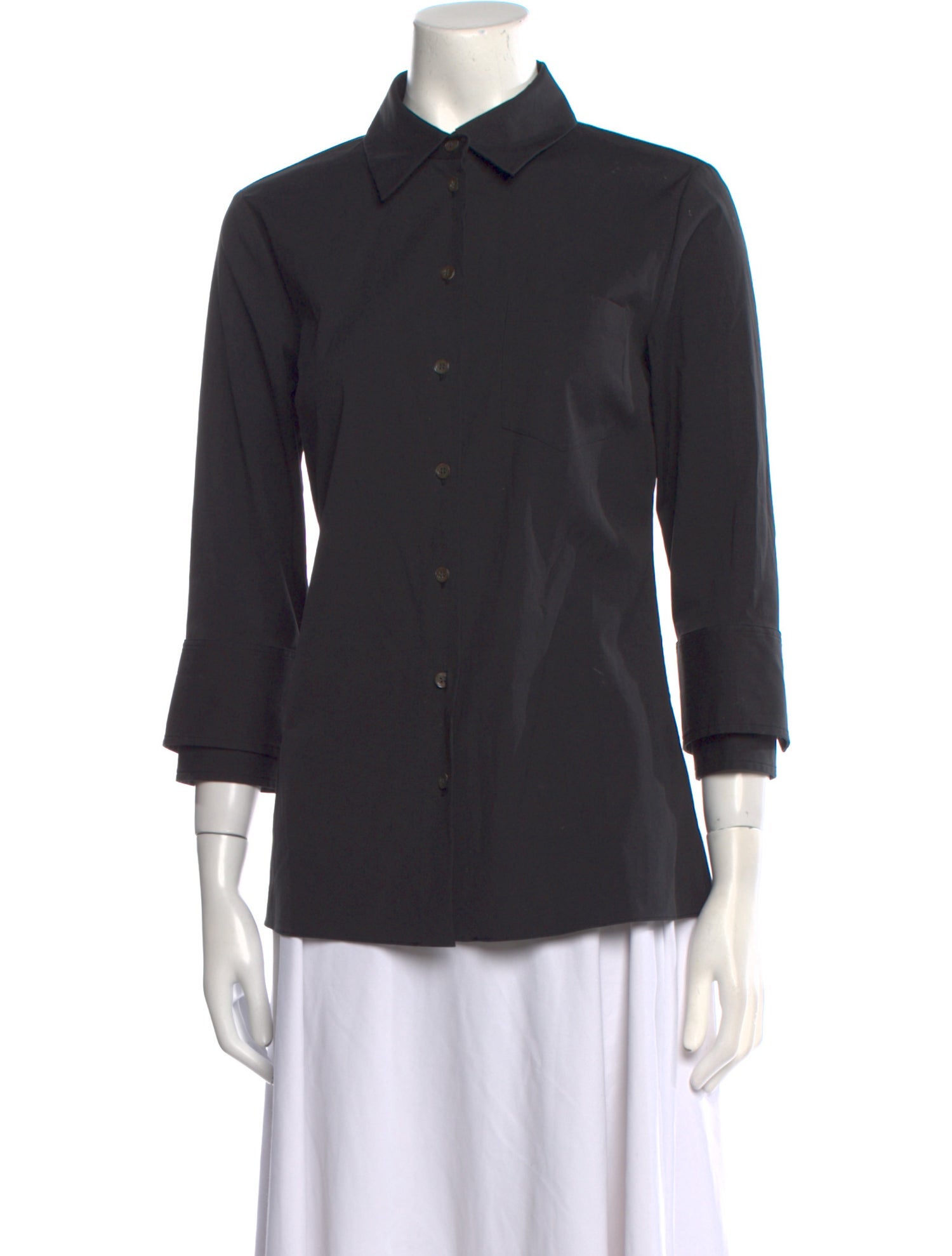 Michael Kors Three-Quarter Sleeve Button-Up Top