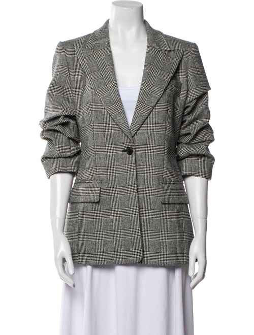 Michael Kors Virgin Wool Plaid Print Blazer