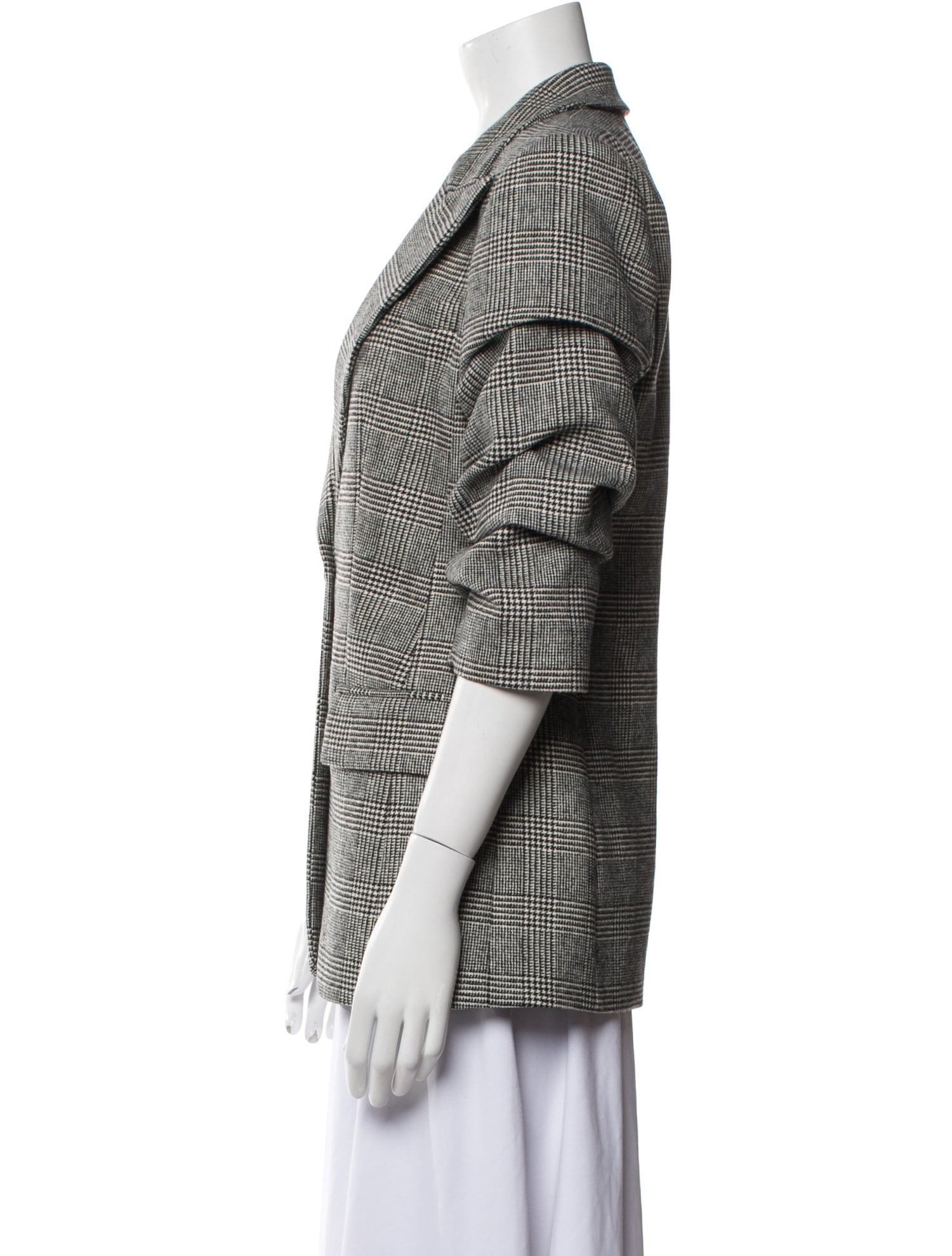 Michael Kors Virgin Wool Plaid Print Blazer