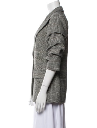 Michael Kors Virgin Wool Plaid Print Blazer