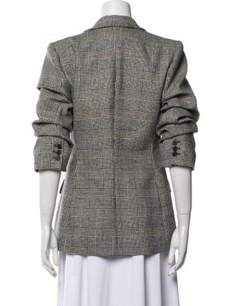Michael Kors Virgin Wool Plaid Print Blazer