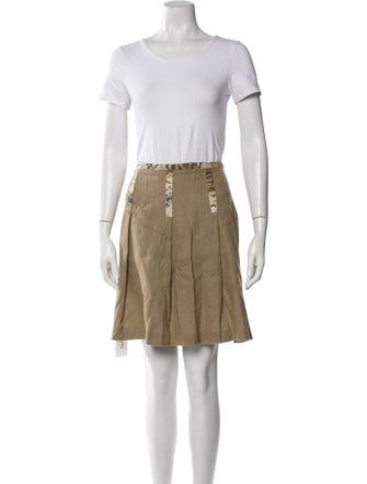 Michael Kors Linen Pleated Accents Skirt Suit