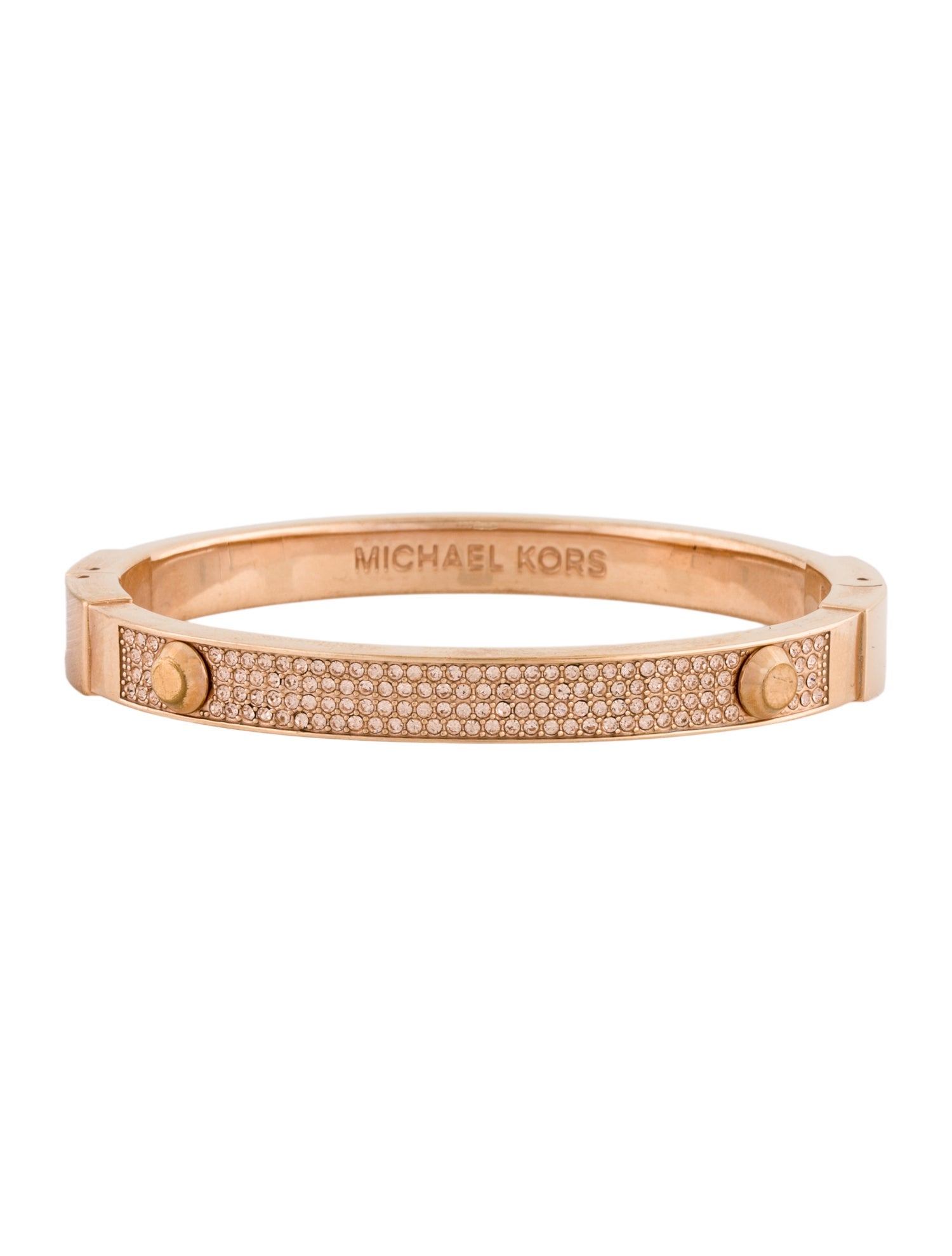 Michael Kors Crystal Hinged Bangle Bracelet