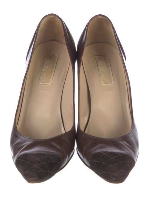 Michael Kors Quilted Pattern Leather Pumps