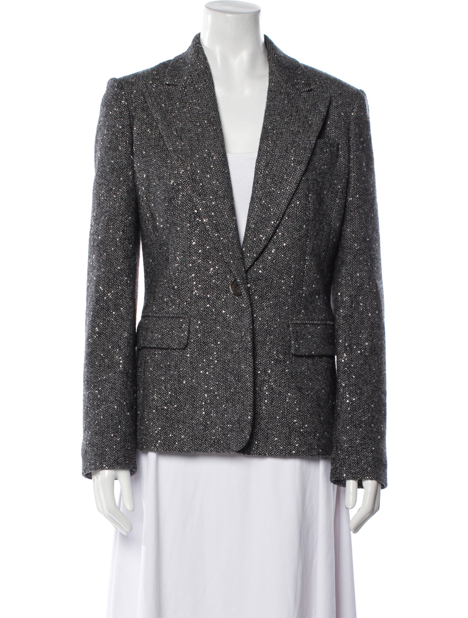 Michael Kors Virgin Wool Printed Blazer