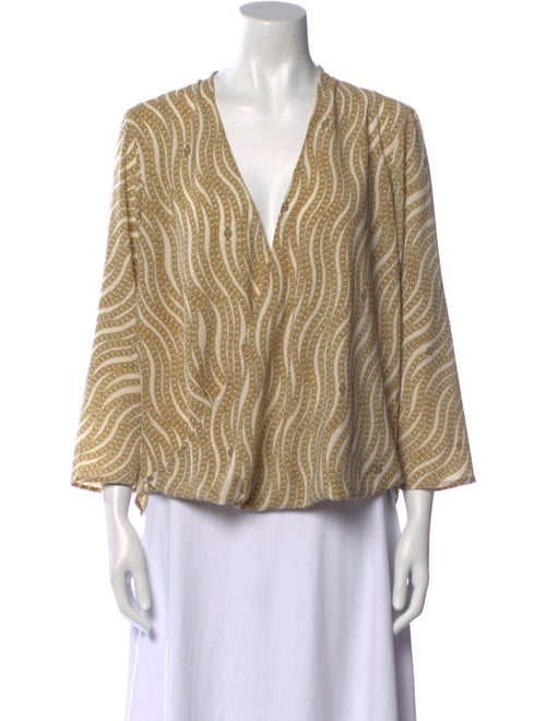 Michael Kors Printed V-Neck Blouse