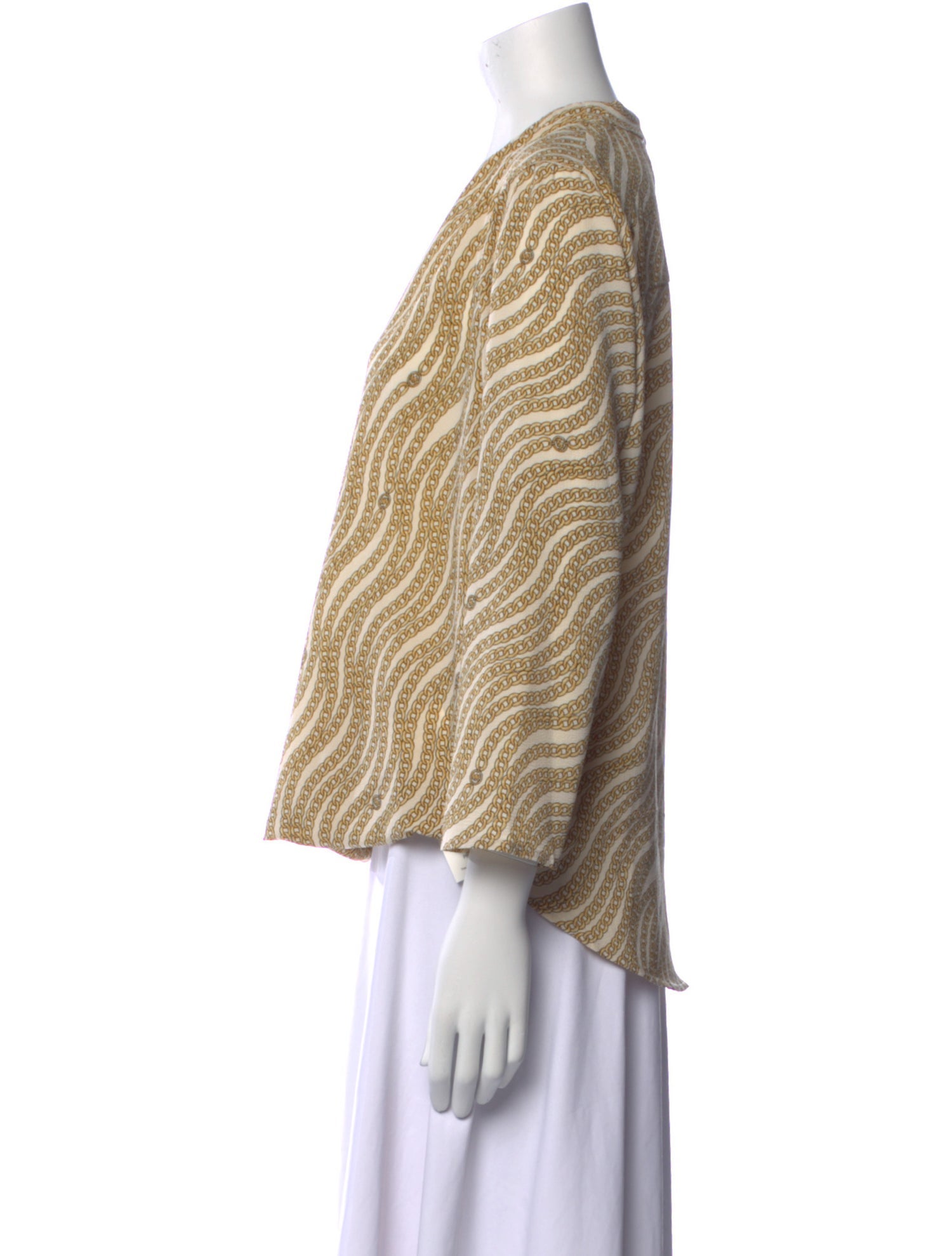 Michael Kors Printed V-Neck Blouse