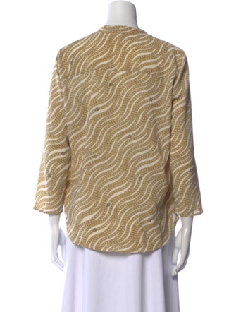 Michael Kors Printed V-Neck Blouse