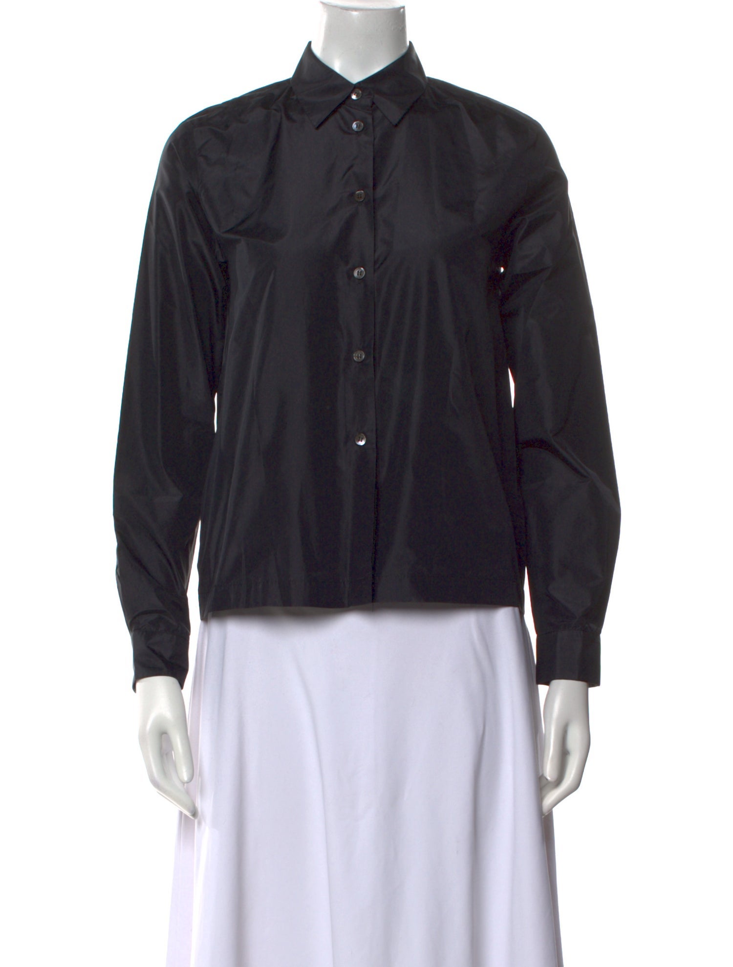 Michael Kors Silk Long Sleeve Button-Up Top