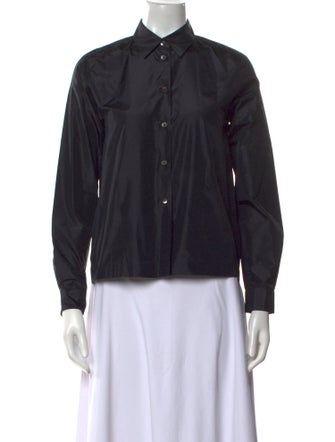 Michael Kors Silk Long Sleeve Button-Up Top