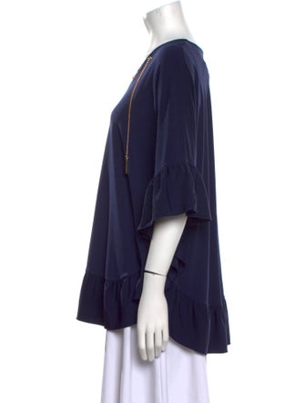 Michael Kors V-Neck Three-Quarter Sleeve Blouse