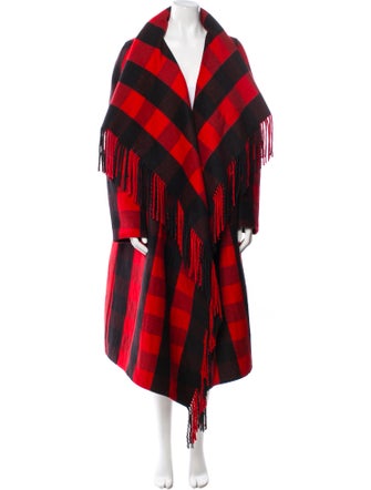 Michael Kors Angora Plaid Print Coat