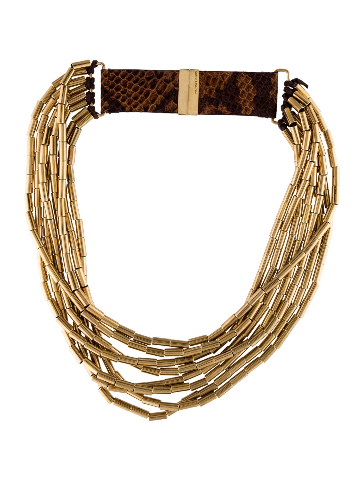 Michael Kors Leather & Bead Multistrand Necklace